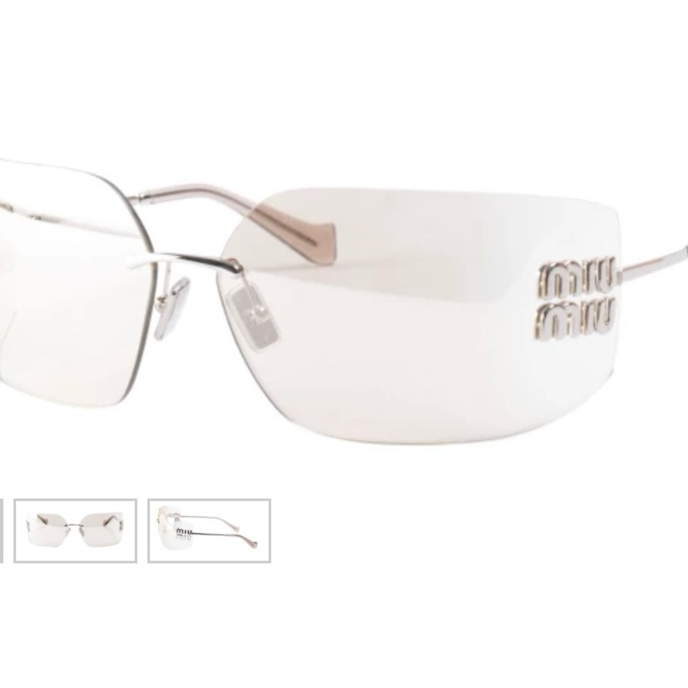 Miu Miu Silver Rimless Glasses Minimalist Design